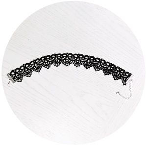 Black Lace Crochet Choker NEW